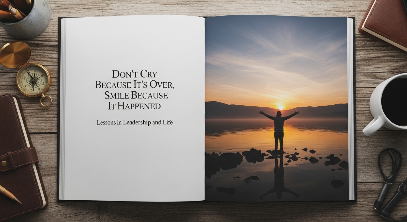 don't cry because it's over smile because it happened